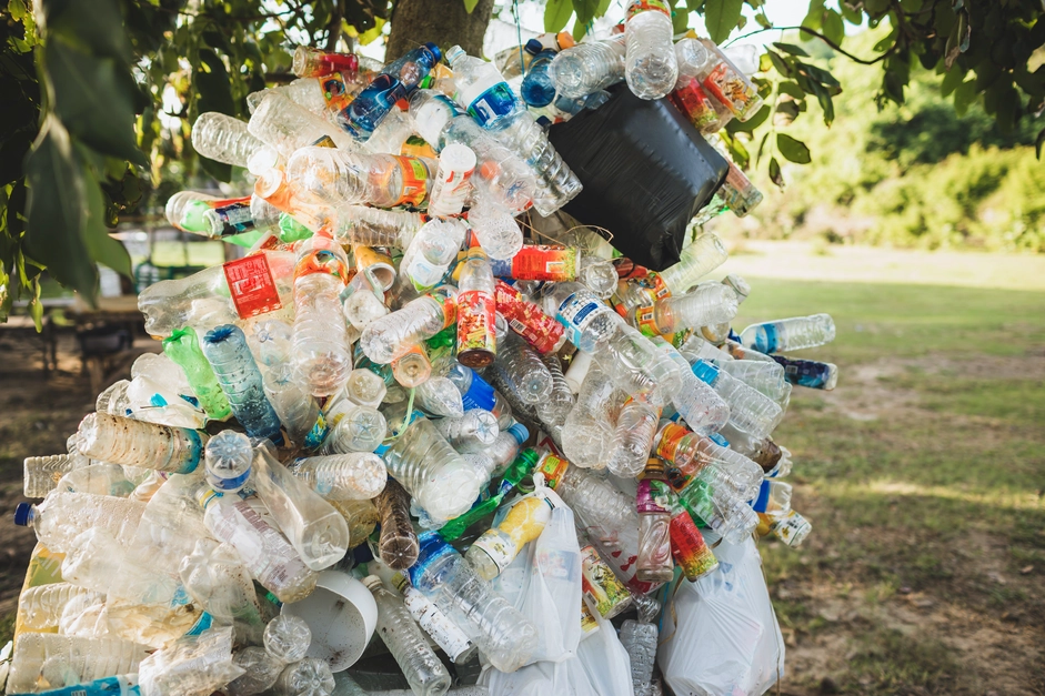 Collected plastic for recycling